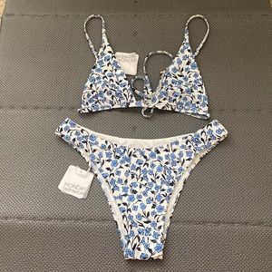 NWT Monday swimwear Barbados top and Byron bottom set size small